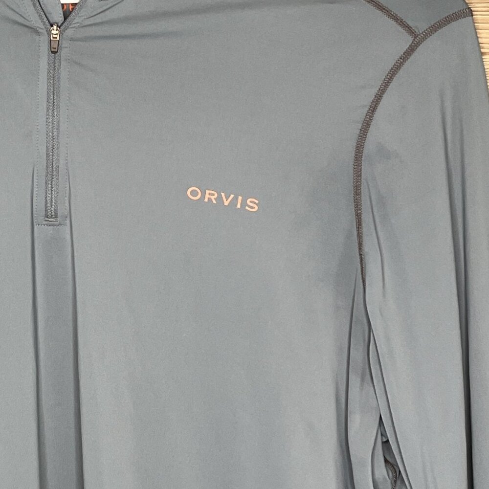 Orvis Dricast Quarter Zip Pullover Long Sleeve Shirt XX Large Gray/Green - Picture 3 of 7